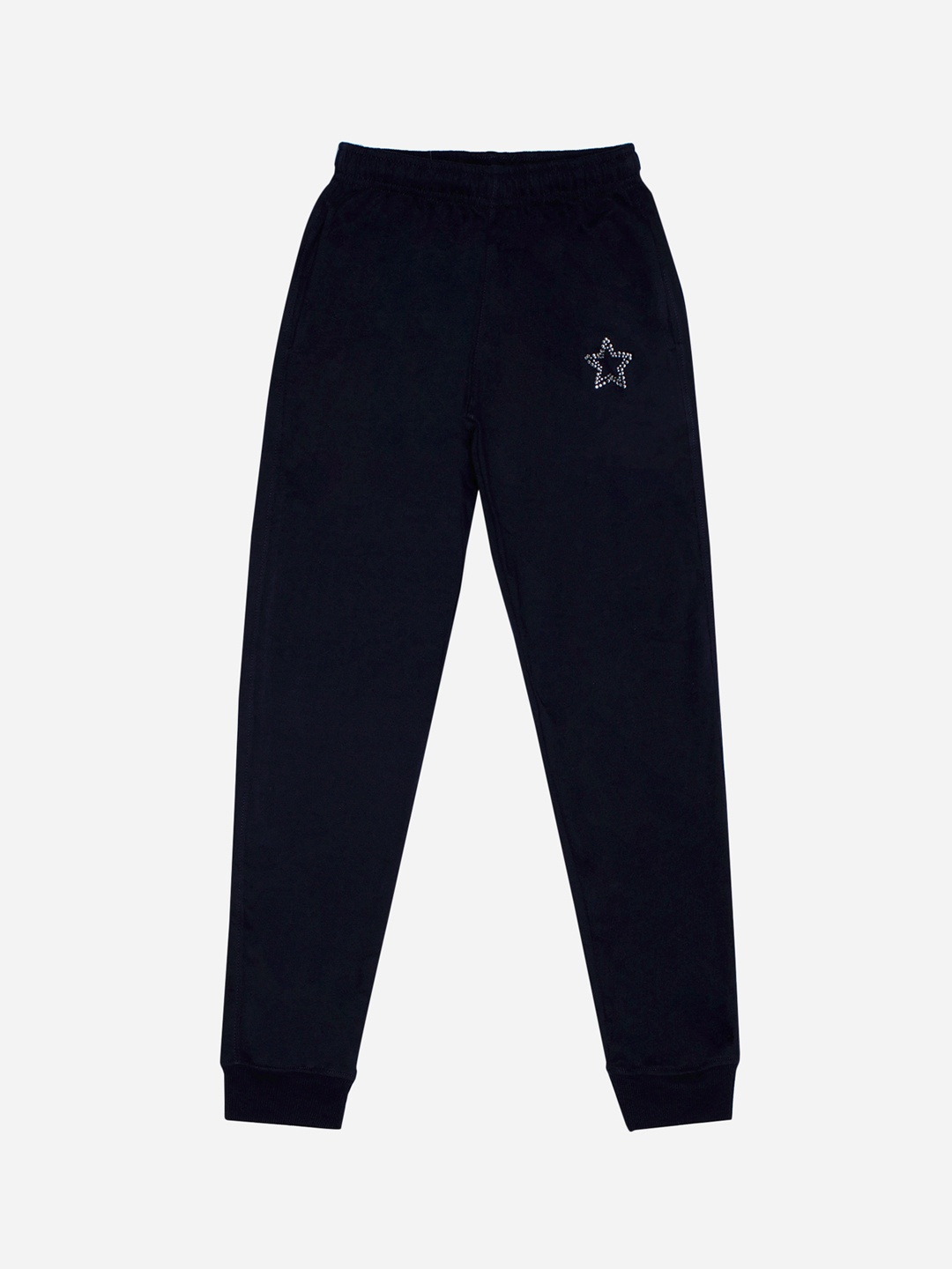 

DYCA Girls Mid-Rise Cotton Joggers, Navy blue