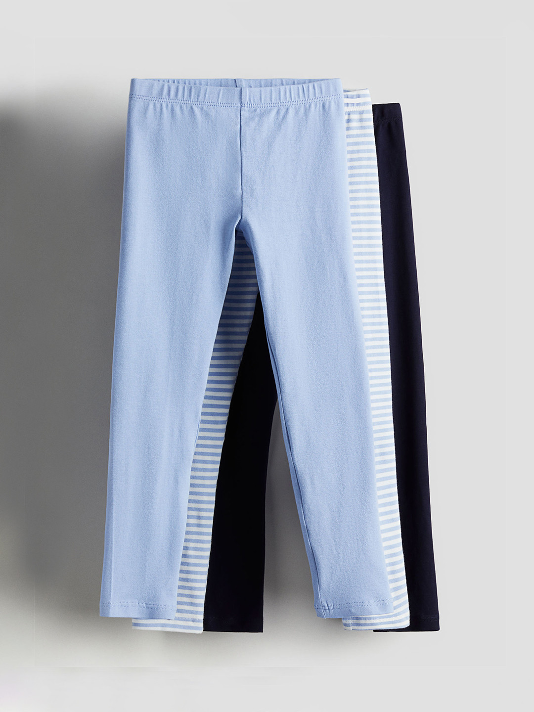 

H&M Girls 3-Pack Jersey Leggings, Blue