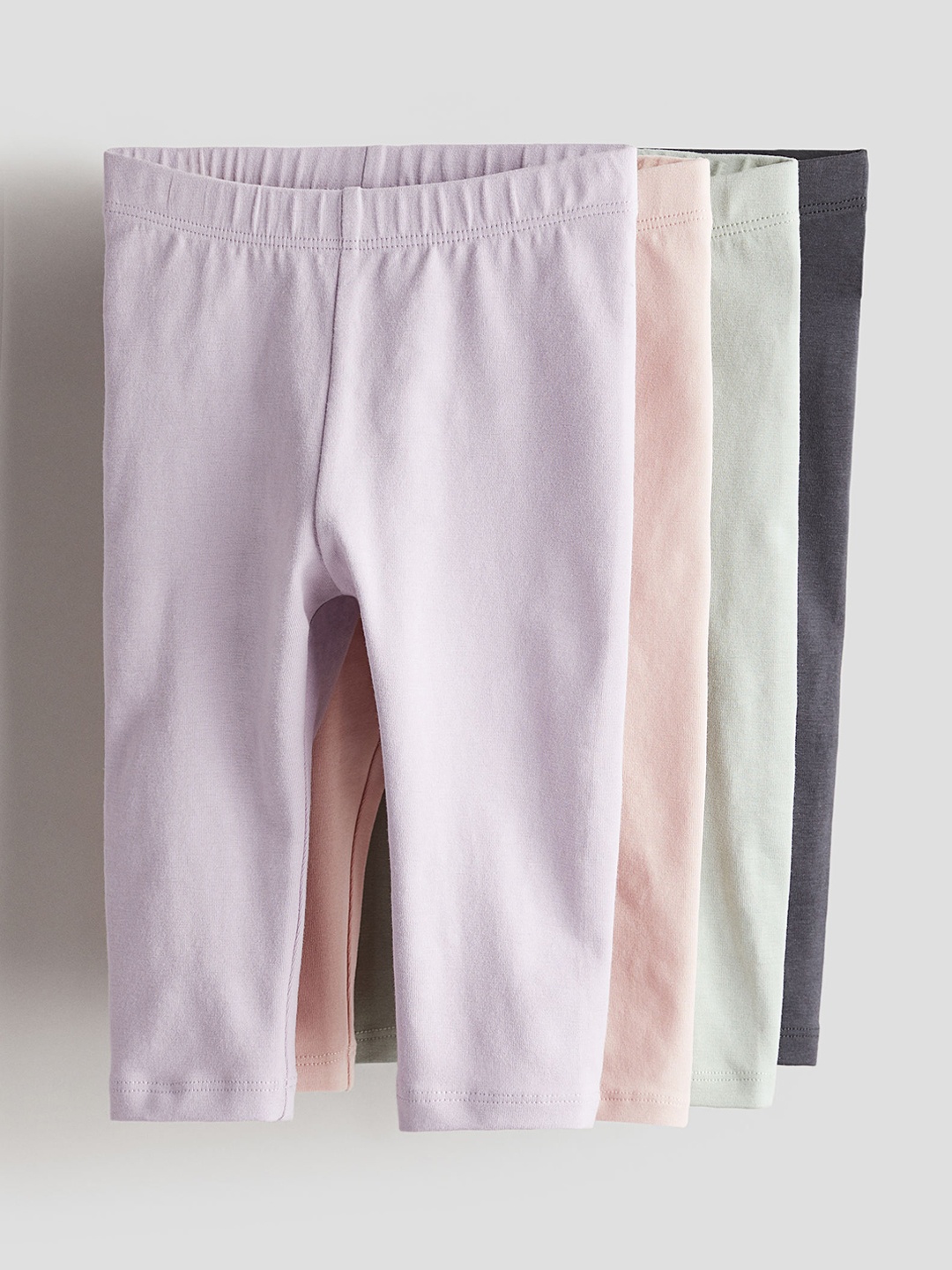 

H&M Boys 4-Pack Cotton Jersey Leggings, Purple