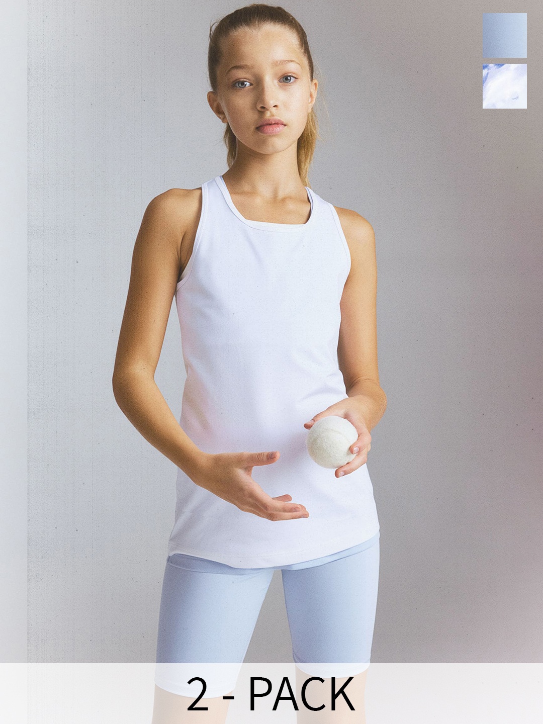 

H&M Girls 2-Pack DryMove Cycling Shorts, Blue