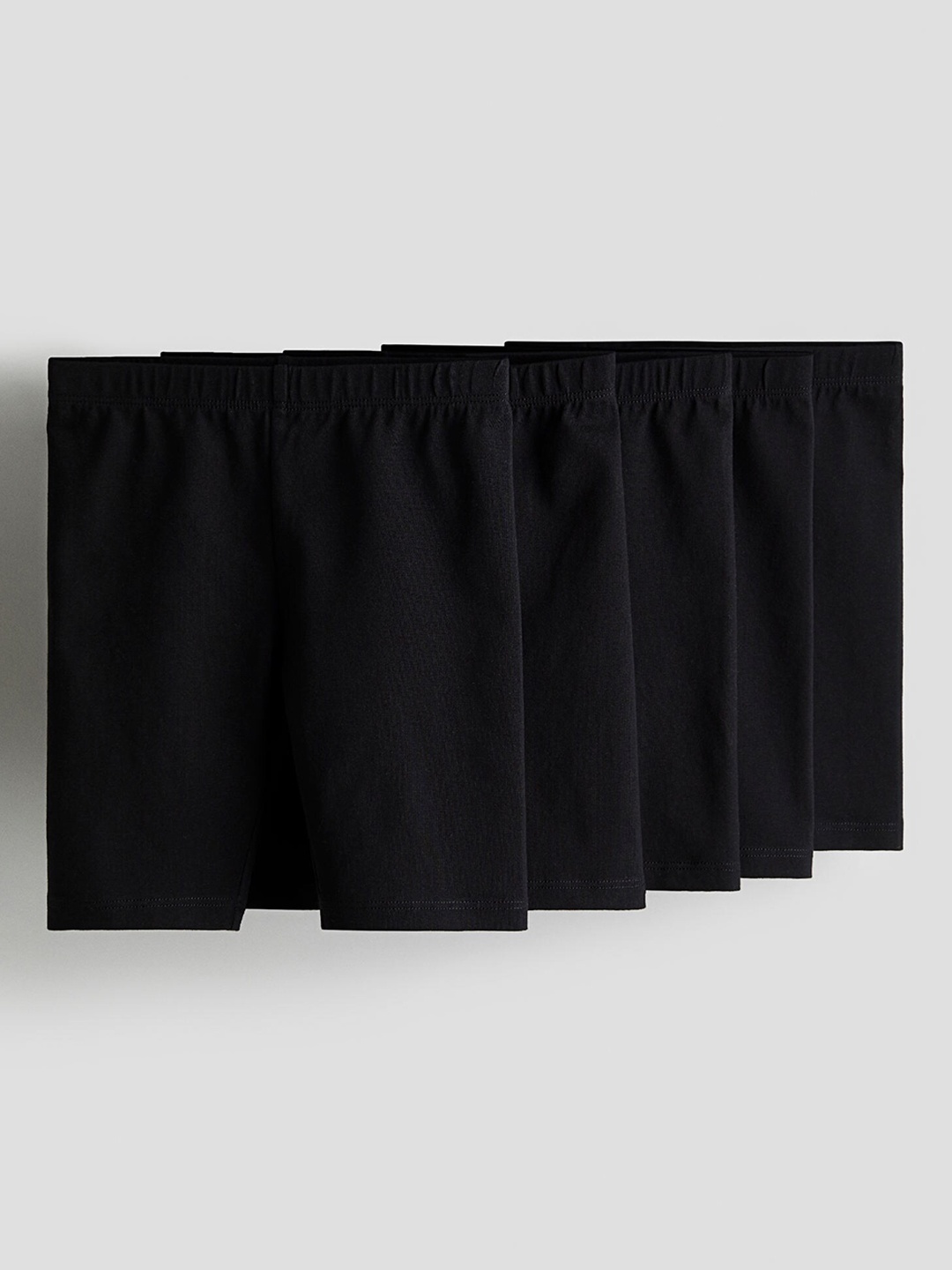 

H&M Girls 5-Pack Cotton Cycling Shorts, Black