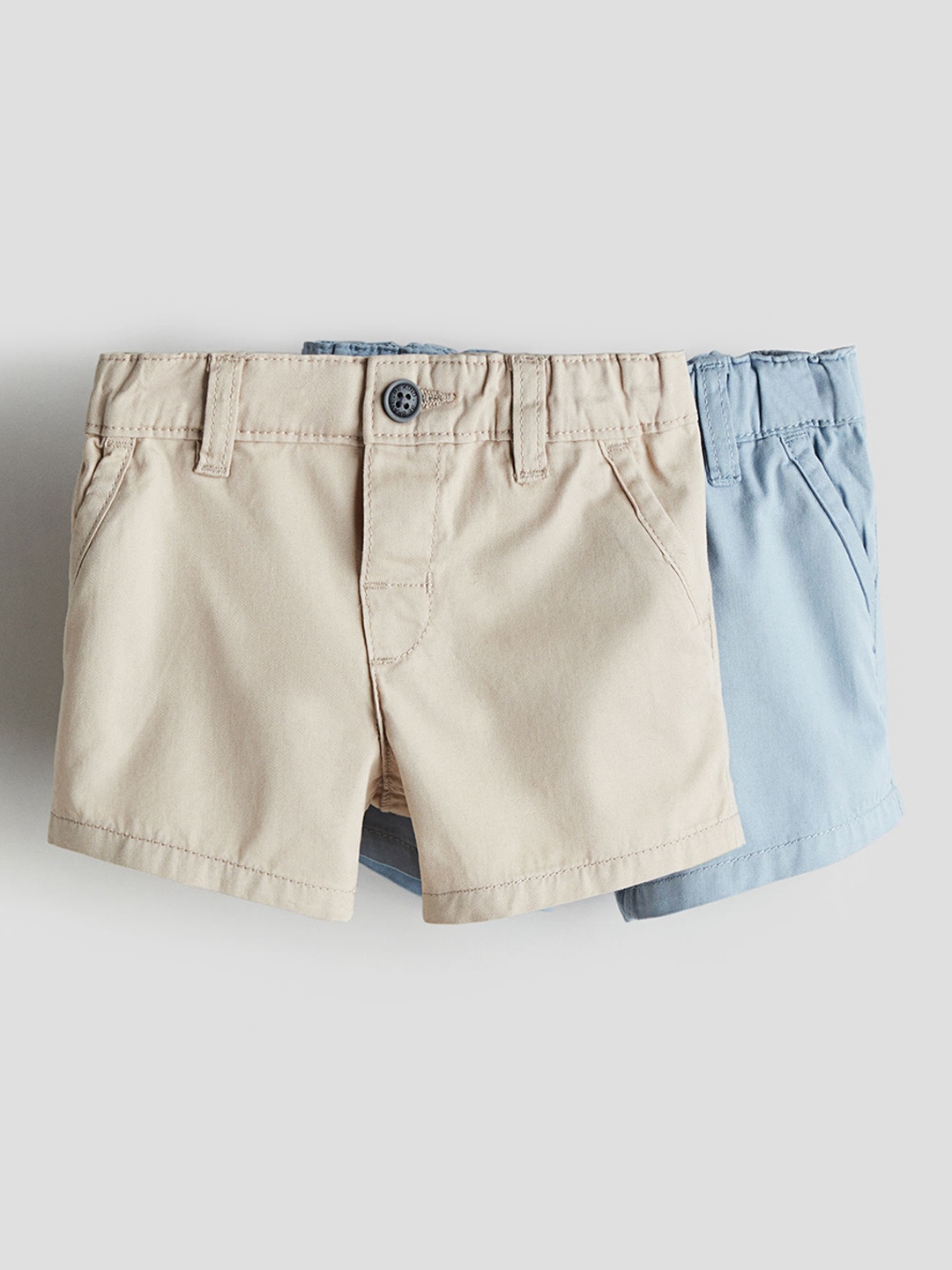 

H&M Boys Pure Cotton 2-Pack Chino Shorts, Blue