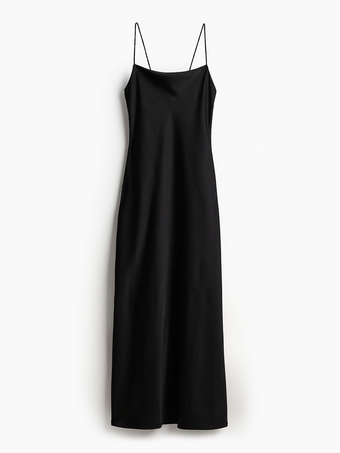 

H&M Women Open-Back Satin Dress, Black