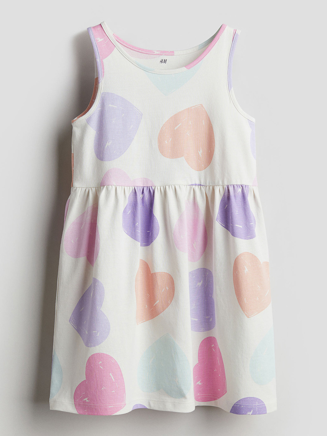 

H&M Girls Patterned Cotton Dress, White
