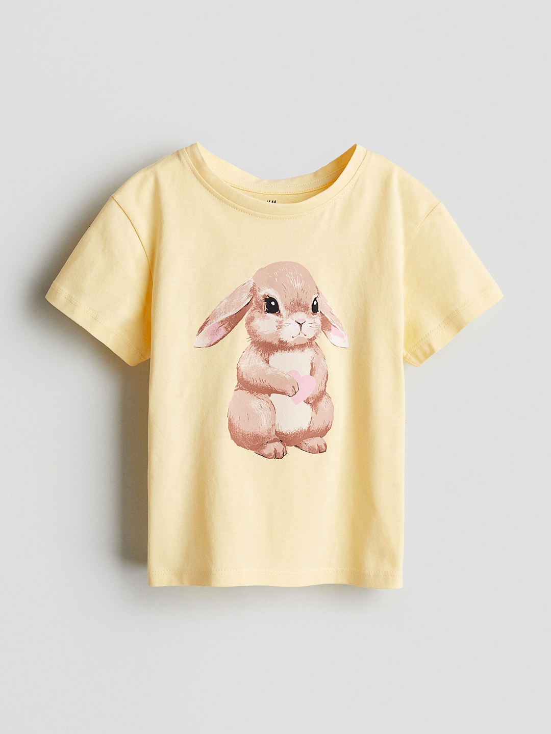 

H&M Girls Pure Cotton Printed T-Shirt, Yellow