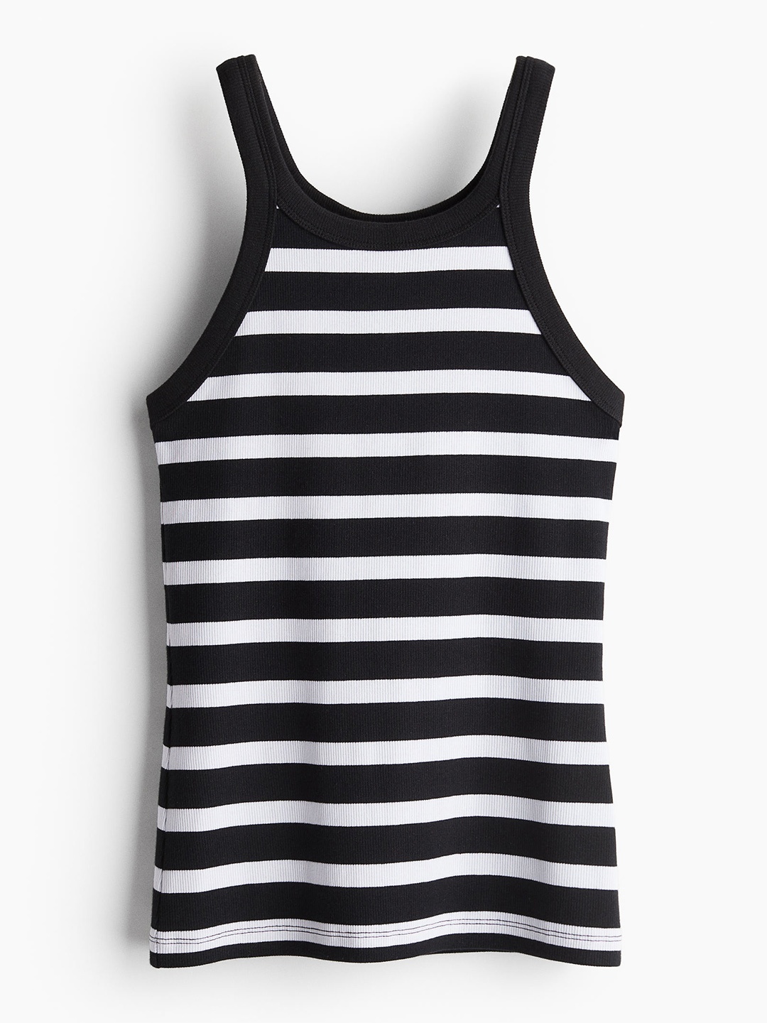 

H&M Women Ribbed Vest Top, Black