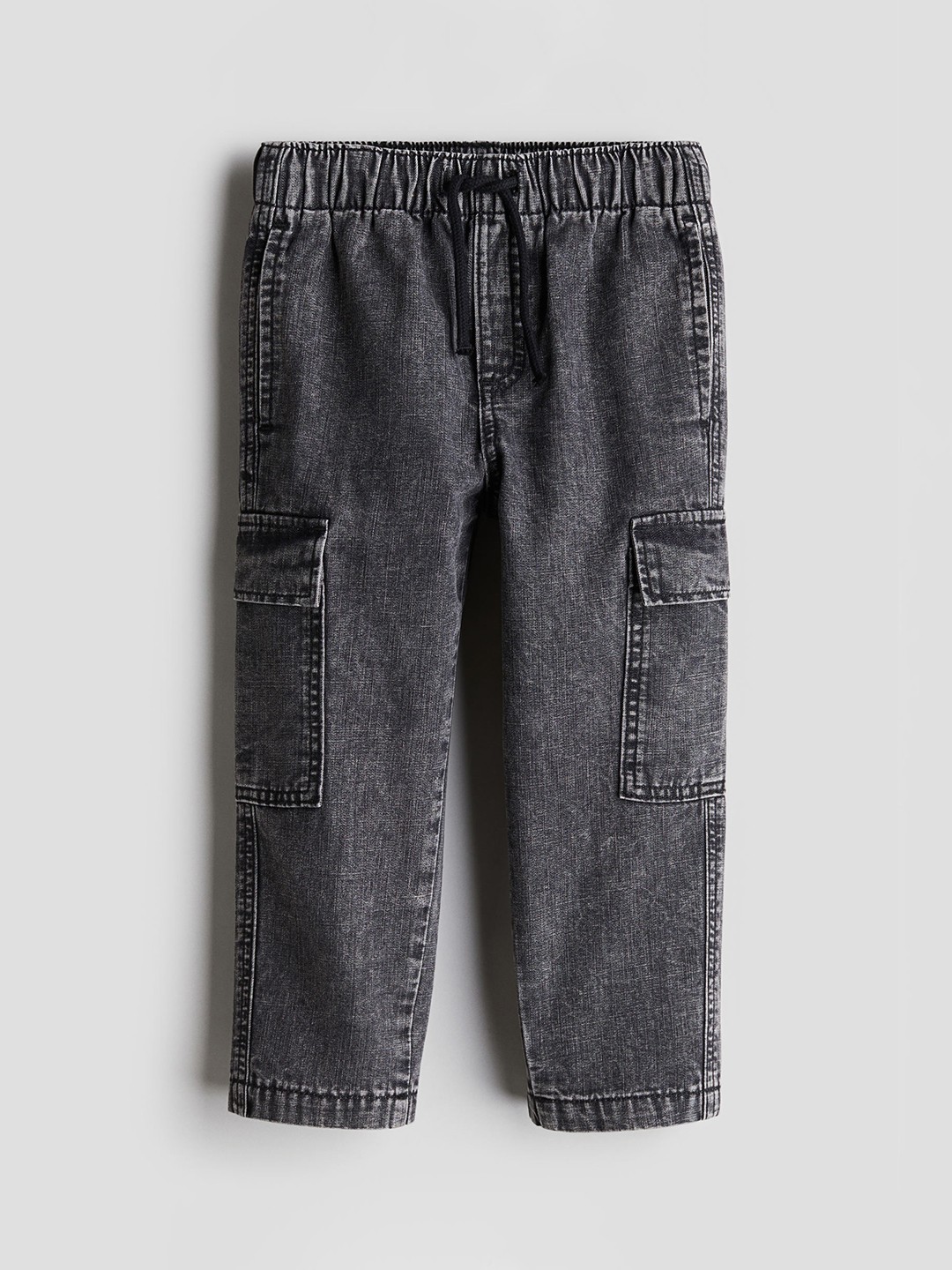 

H&M Boys Denim Cargo Trousers, Grey