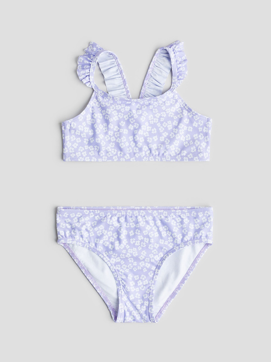 

H&M Girls Flounce-Trimmed Bikini, Purple