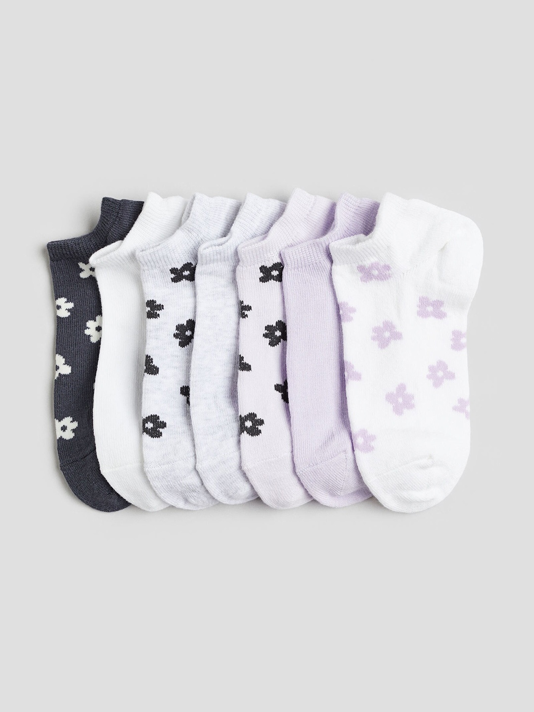 

H&M Girls 7-Pack Trainer Socks, Purple