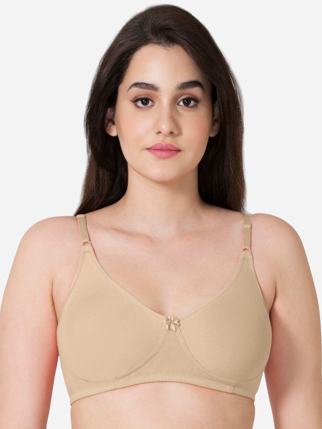 

VStar Medium Coverage Removable Padding Beginners Bra With All Day Comfort, Beige