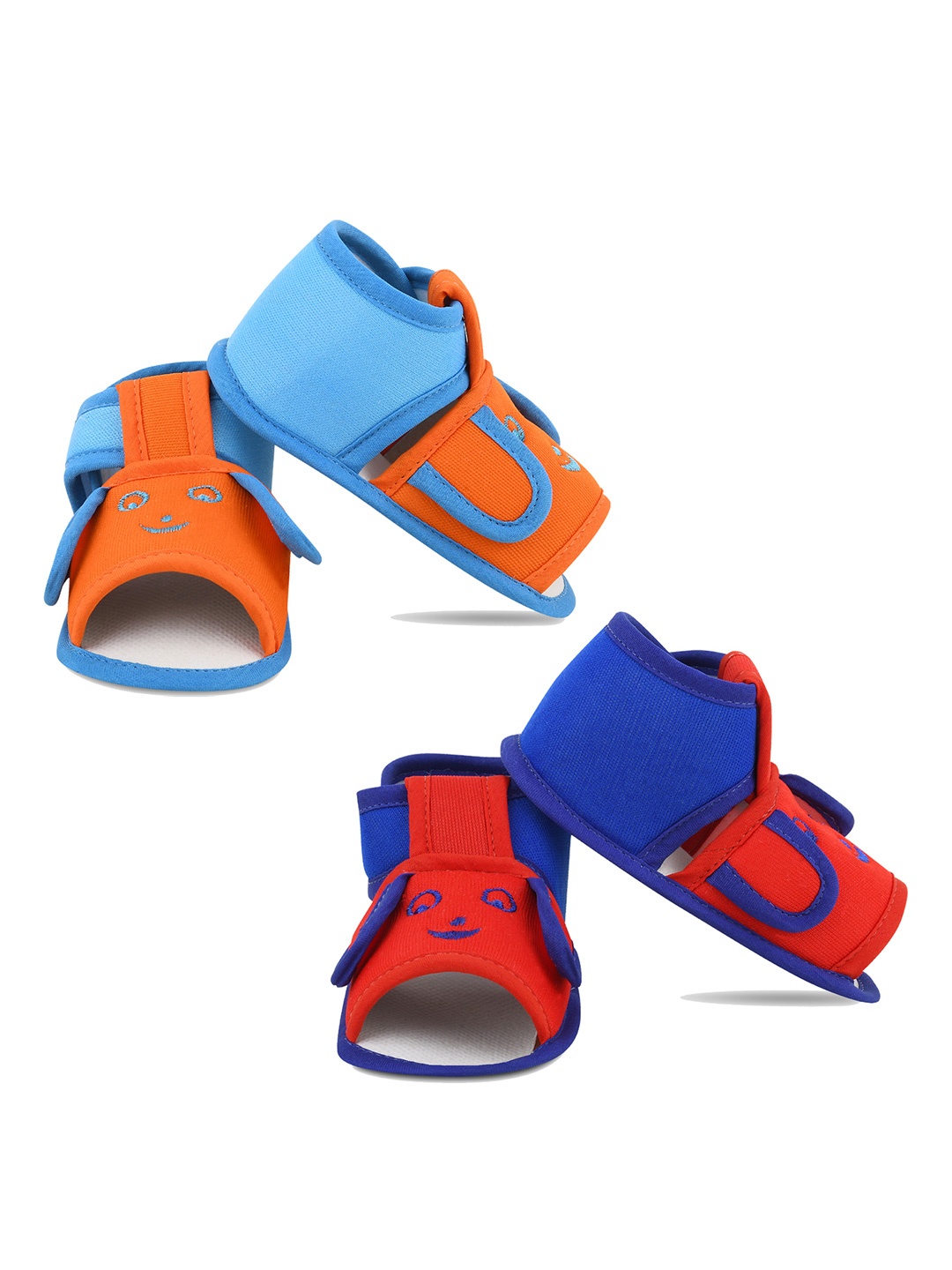 

Smartots Kids Set of 2 Colourblocked Cotton Booties, Orange