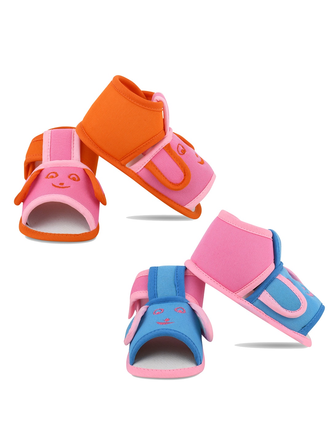 

Smartots Kids Pack of 2 Colourblokced Booties, Pink