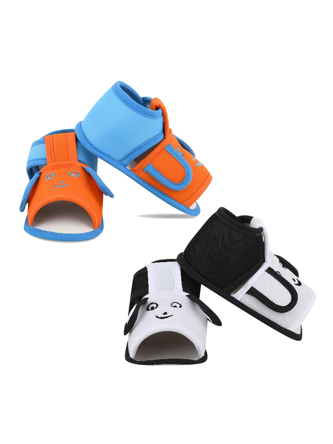 

Smartots Kids Set of 2 Colourblocked Cotton Booties, Orange