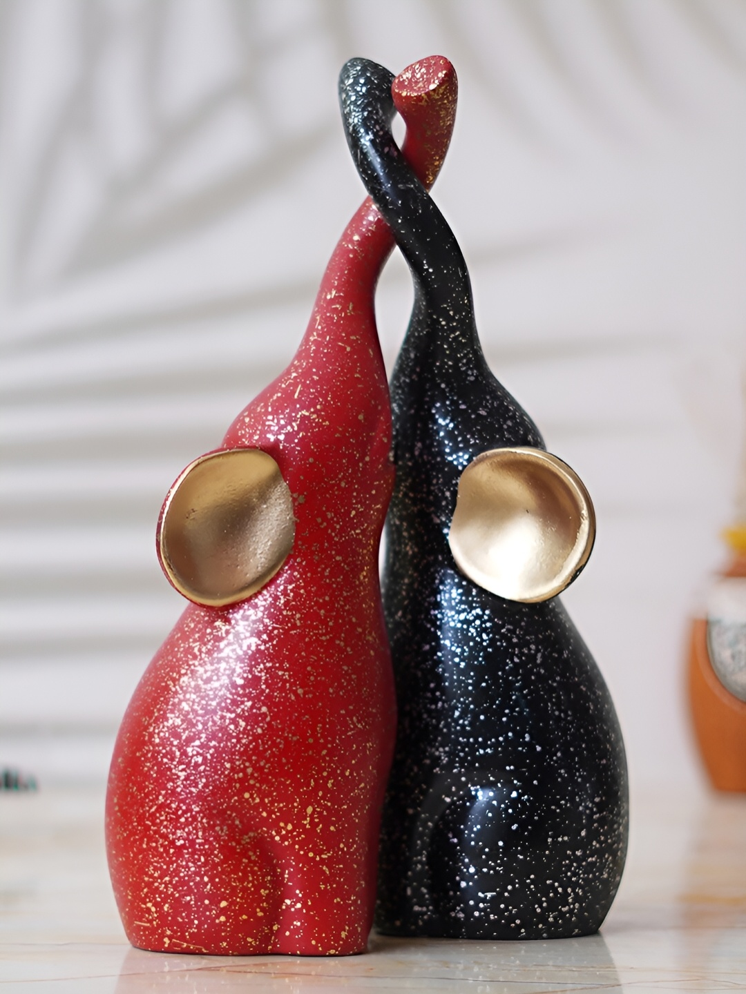 

eCraftIndia Red & Black 2 Pieces Figurine Showpiece