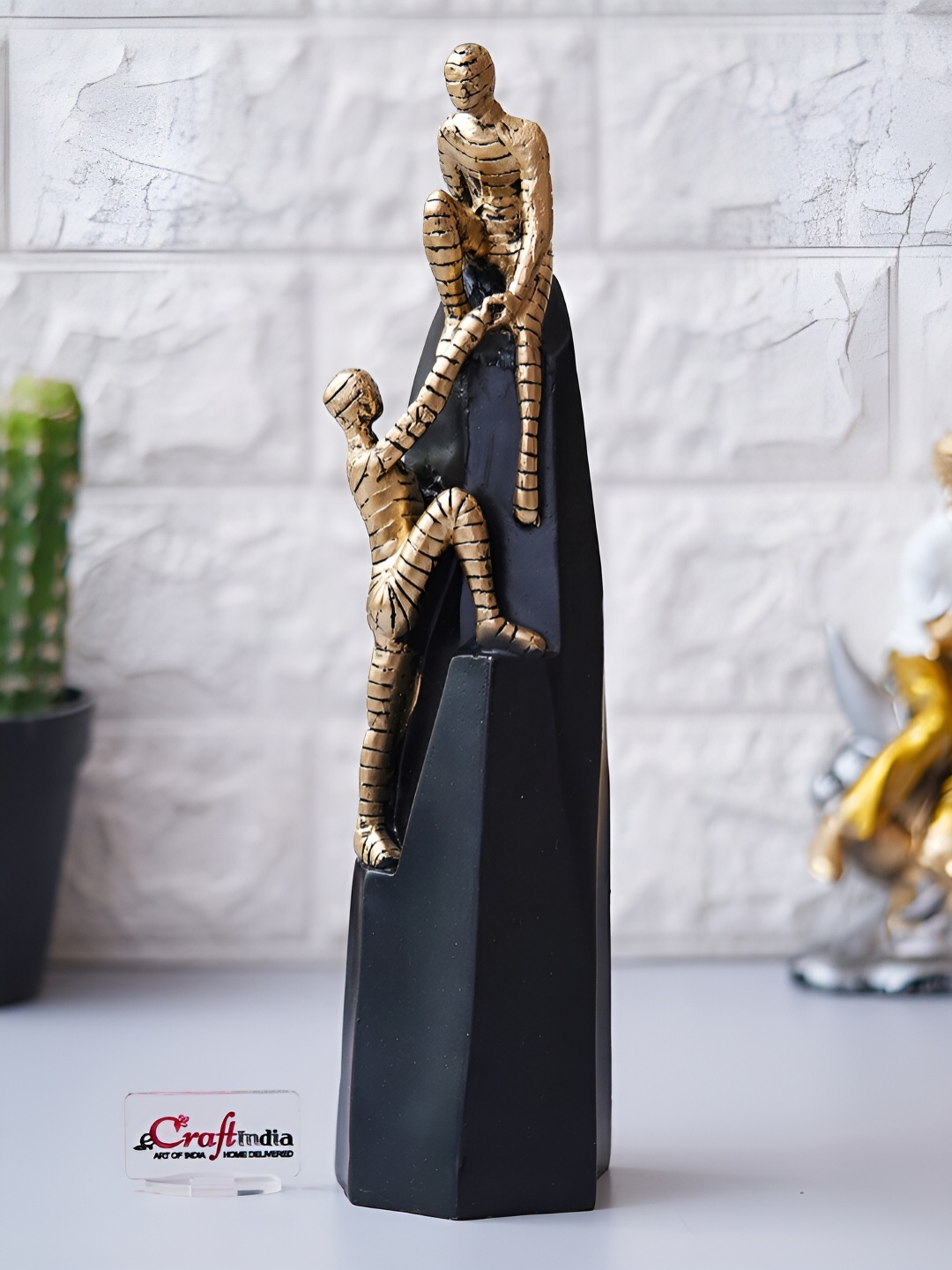 

eCraftIndia Black & Beige Figurine Showpiece