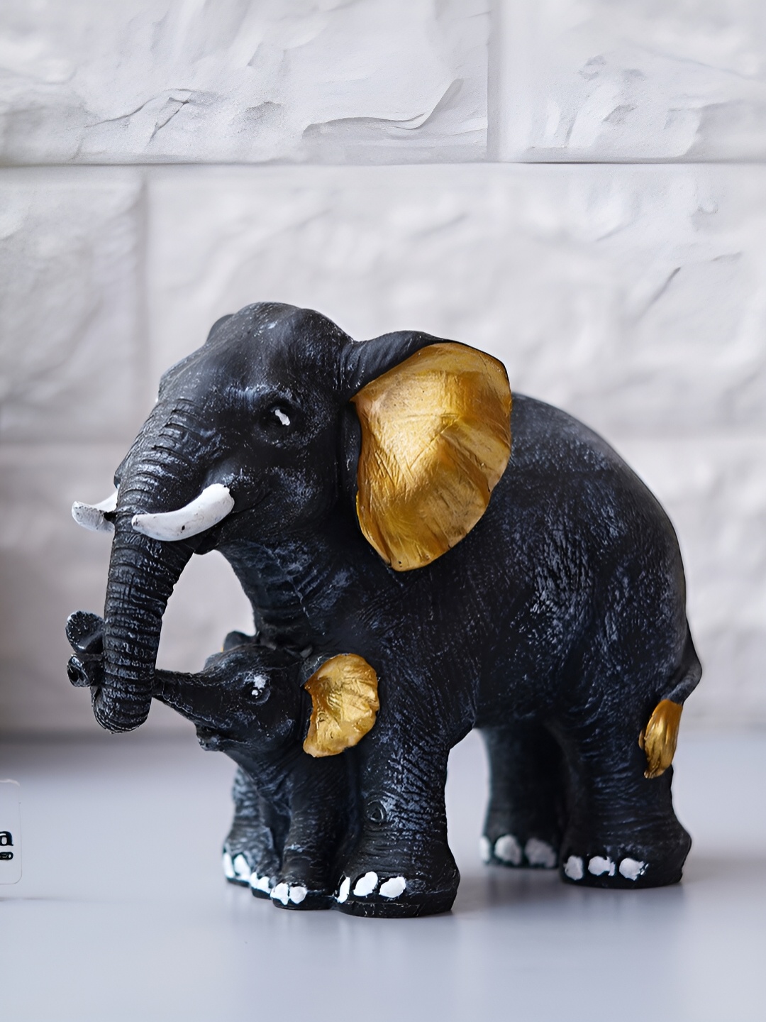 

eCraftIndia Black 2 Pieces Small Figurine Showpiece