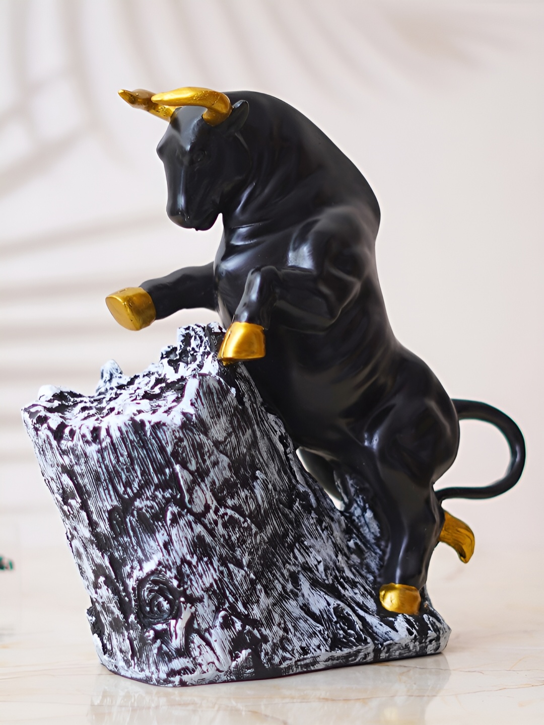 

eCraftIndia Black Bull Statue Figurine Showpiece