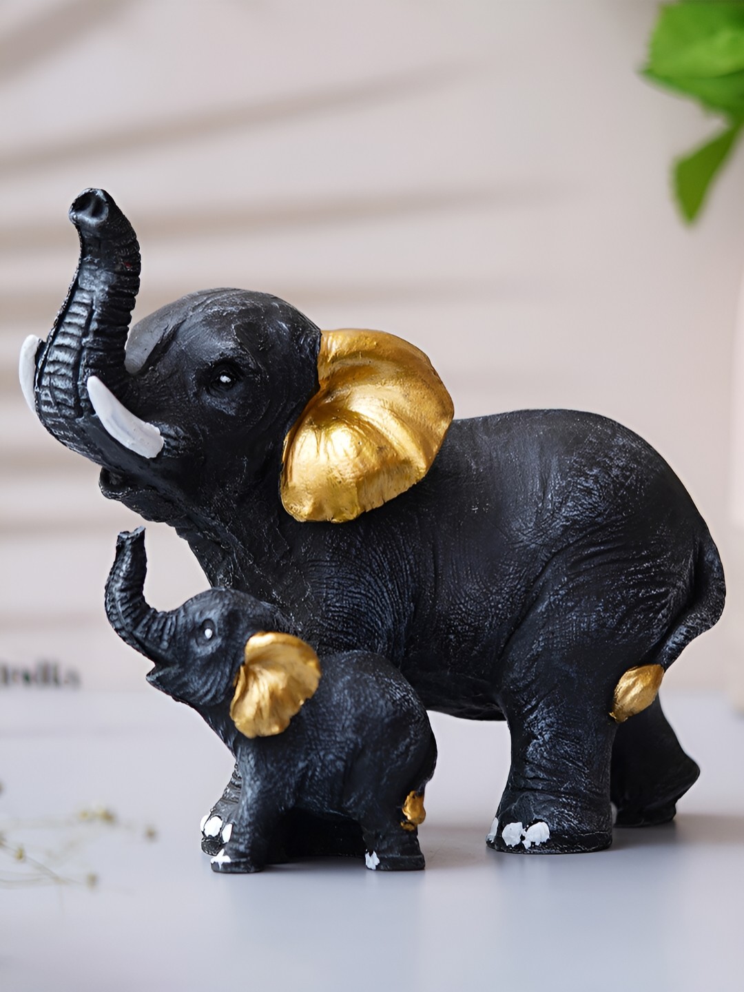 

eCraftIndia Black 2 Pieces Figurine Showpieces