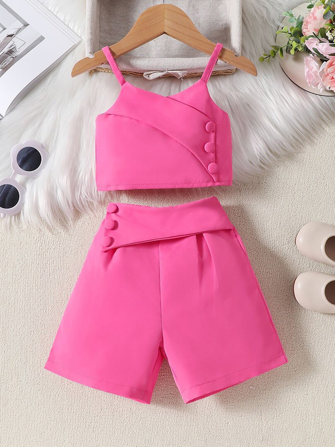 

INCLUD Girls Top With Shorts, Pink