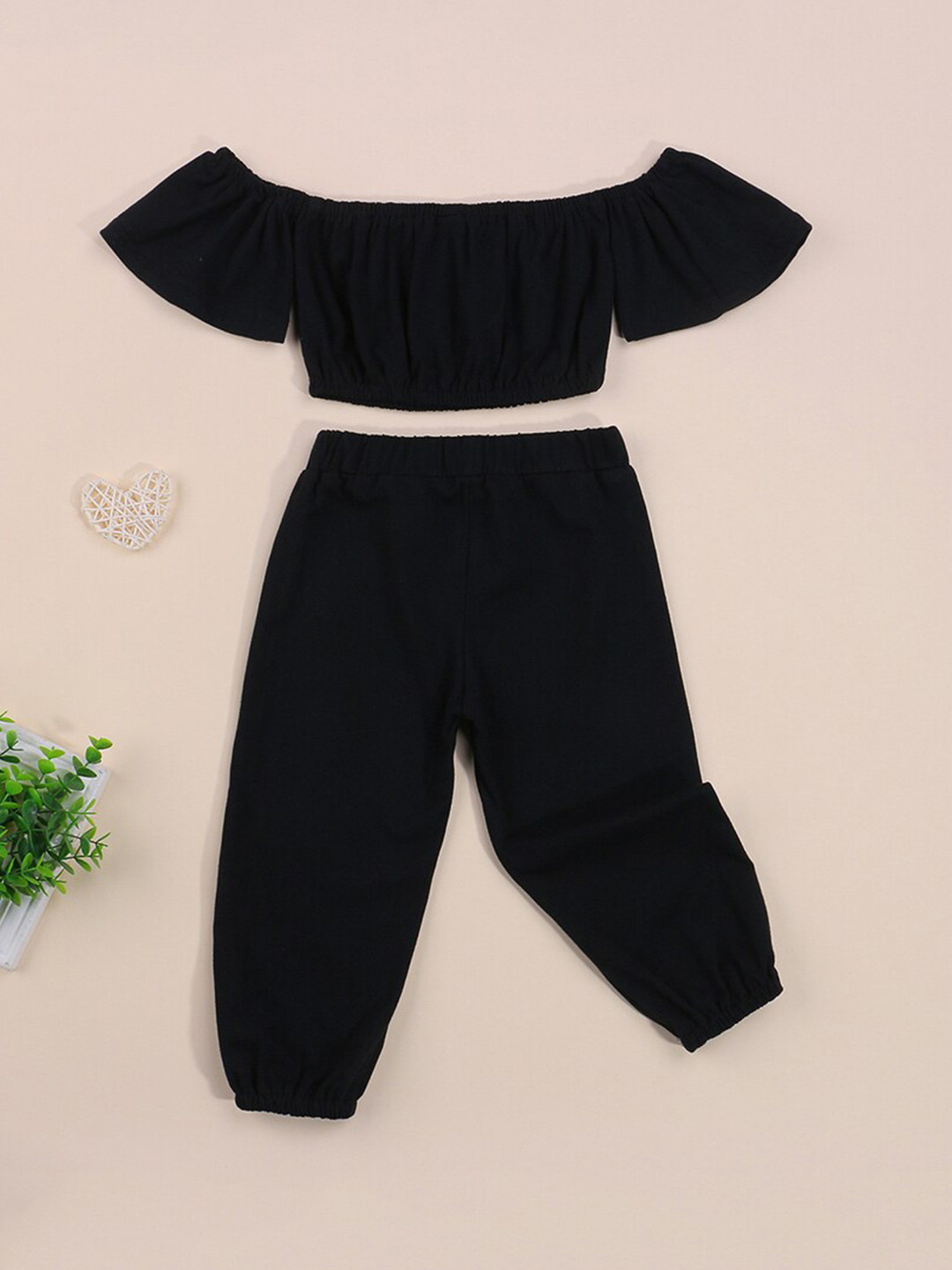 

INCLUD Girls Top With Trousers, Black