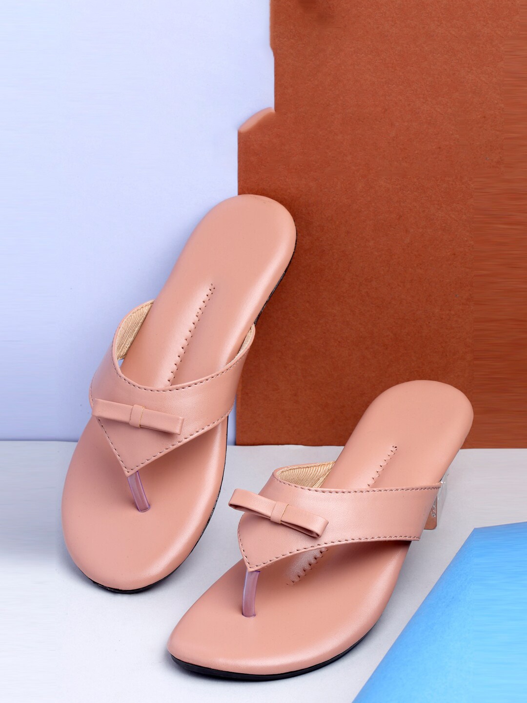 

DEAS Open Toe Flats, Peach