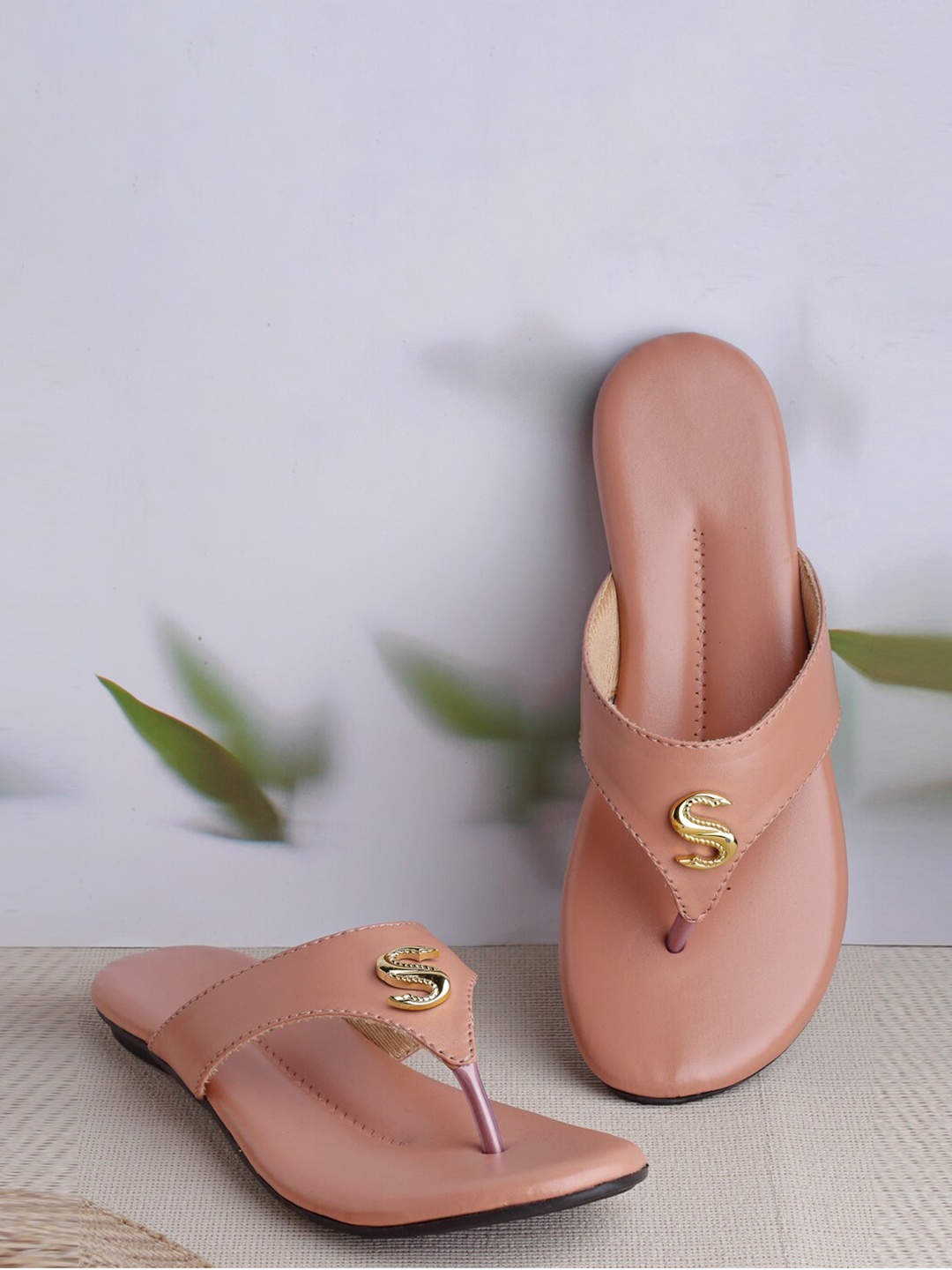 

DEAS Embellished Open Toe Flats, Peach