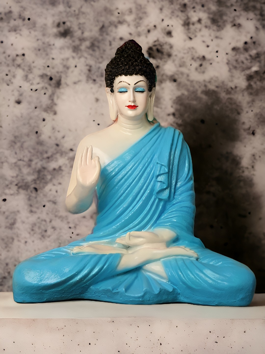 

SANKALAN CREATIONS Beige & Blue Buddha Idol Showpiece