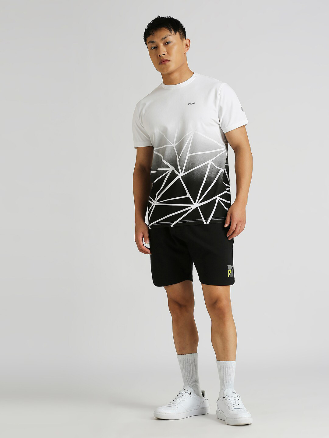 

Pepe Jeans Geometric Printed Slim Fit Cotton T-shirt, Black