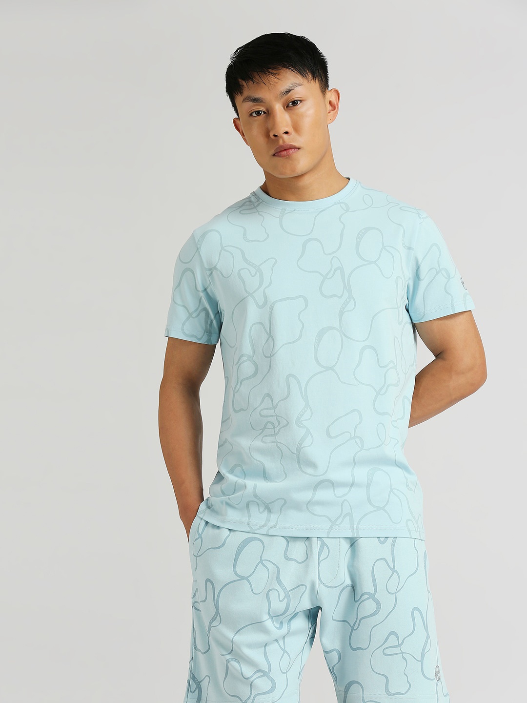 

Pepe Jeans Abstract Printed Slim Fit Cotton T-shirt, Blue