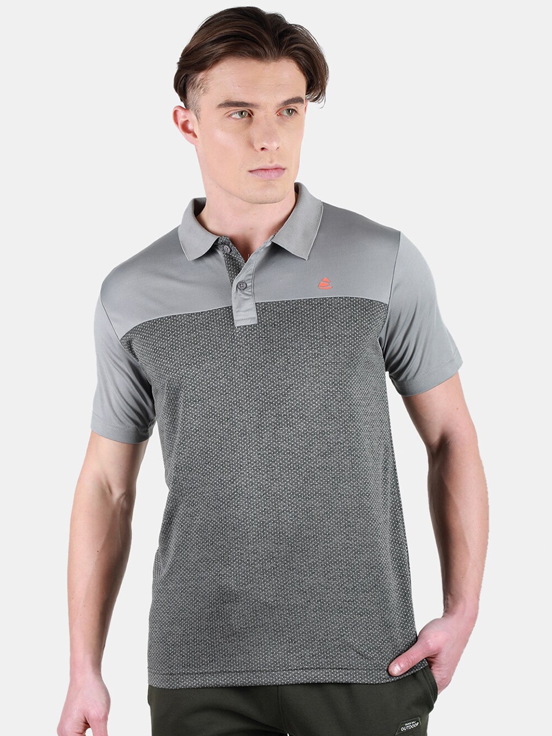 

Duke Colourblocked Polo Collar Short Sleeves T-shirt, Grey
