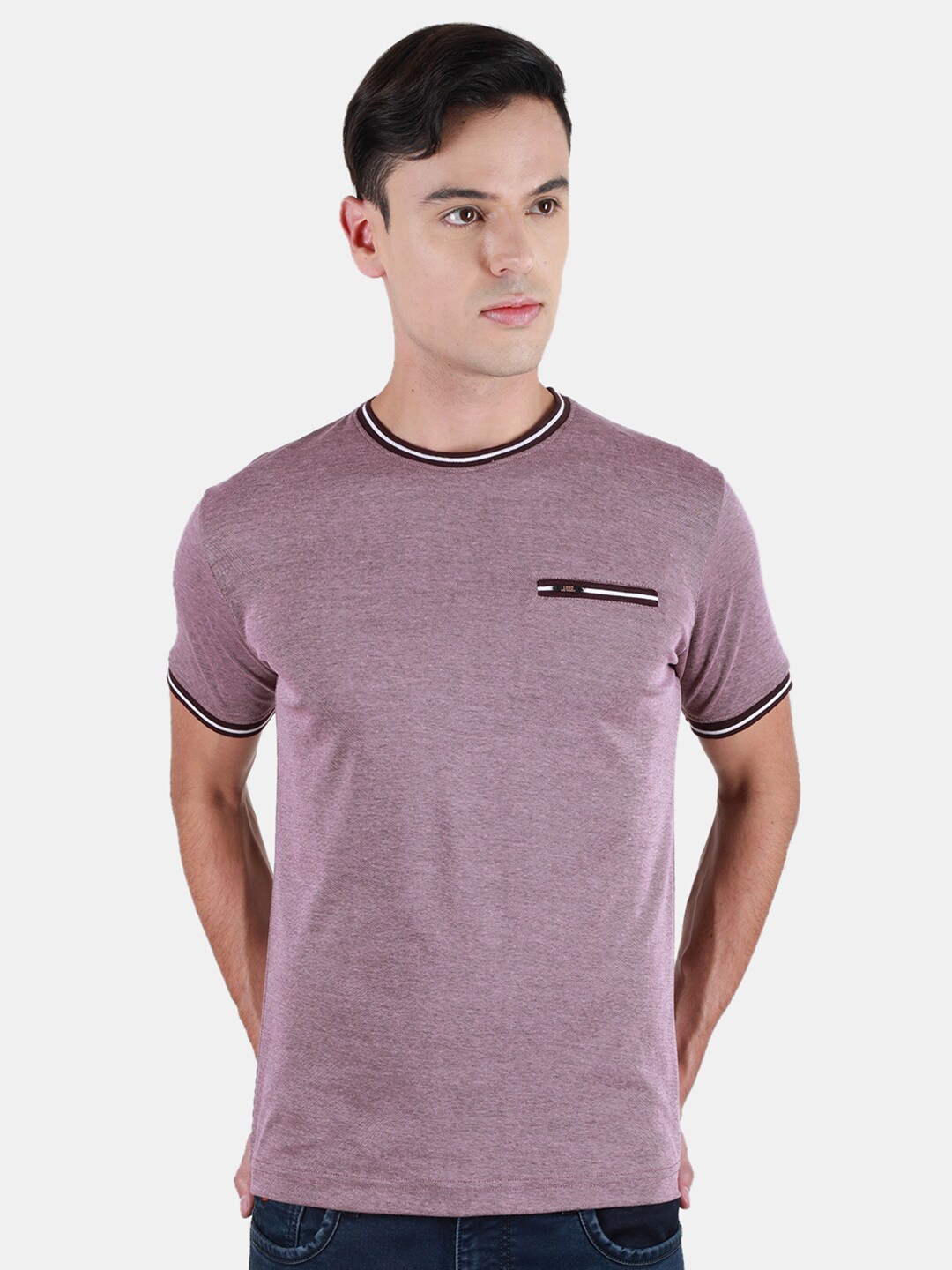 

Duke Slim Fit Round Neck Short Sleeves Cotton T-shirt, Maroon