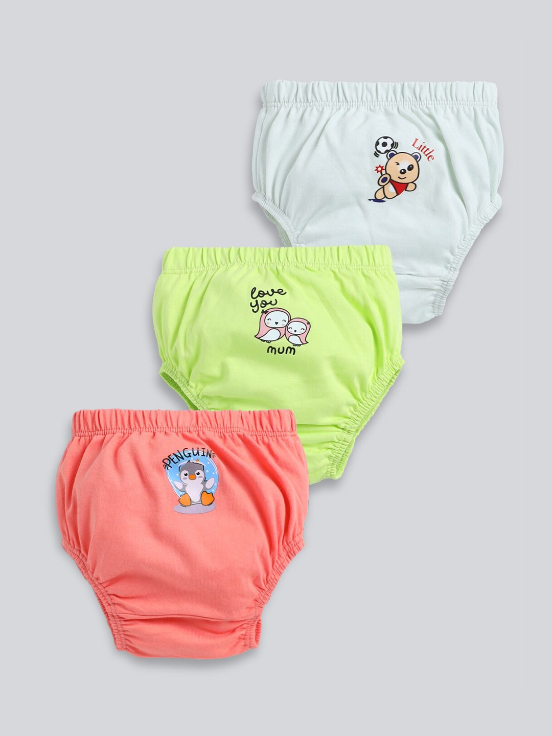 

MooNKids Kids Pack Of 3 Printed Cotton Basic Briefs, White