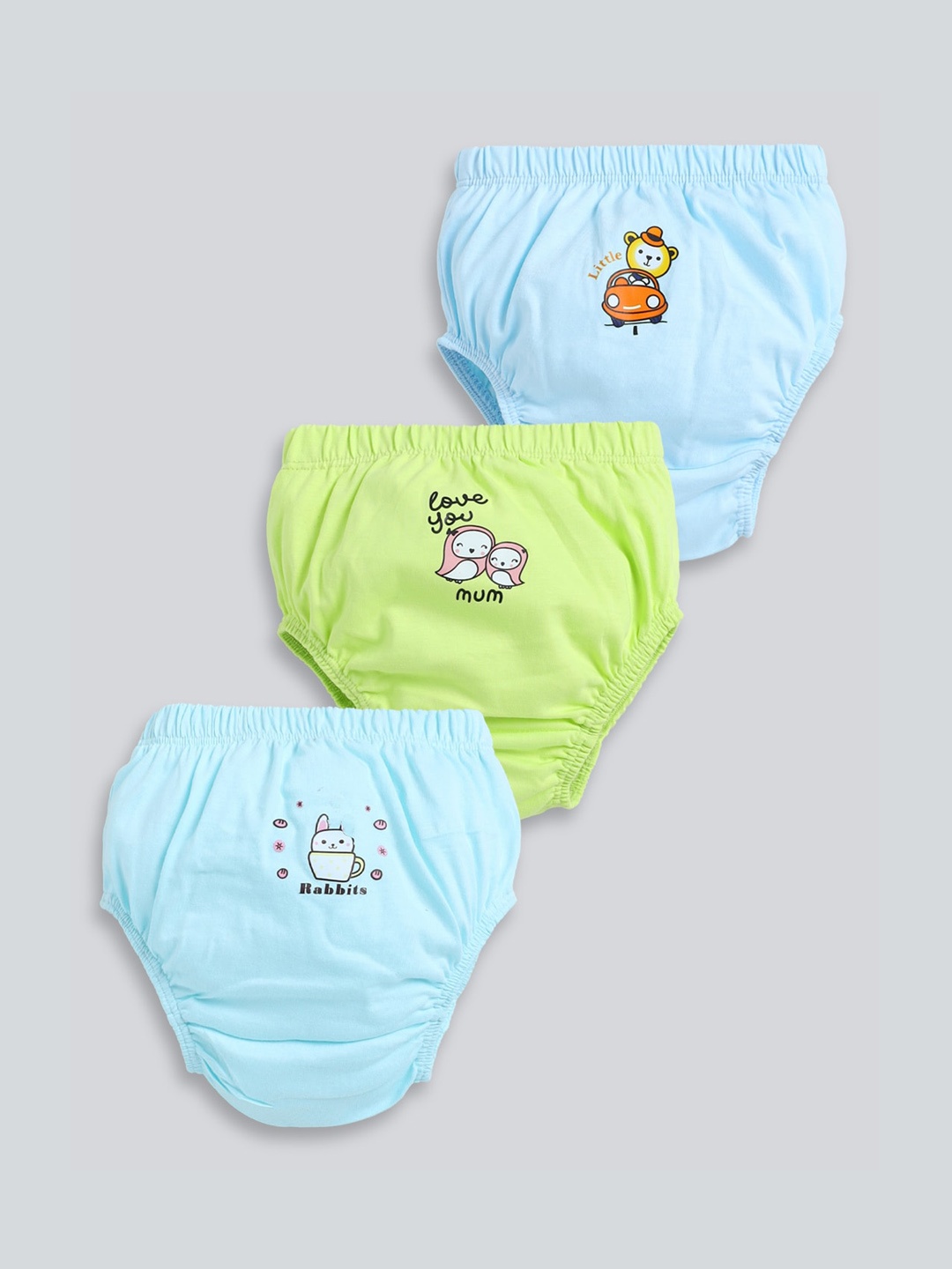 

MooNKids Kids Pack of 3 Cotton Basic Briefs, Blue