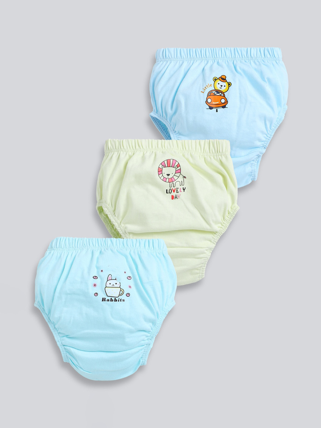 

MooNKids Kids Pack Of 3 Printed Cotton Briefs, Blue