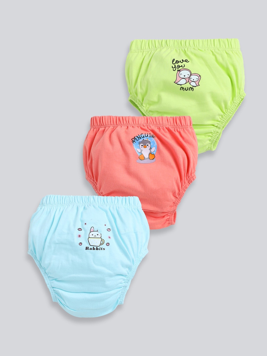 

MooNKids Kids Pack Of 3 Printed Cotton Basic Briefs MK_Bloomer_326, Pink