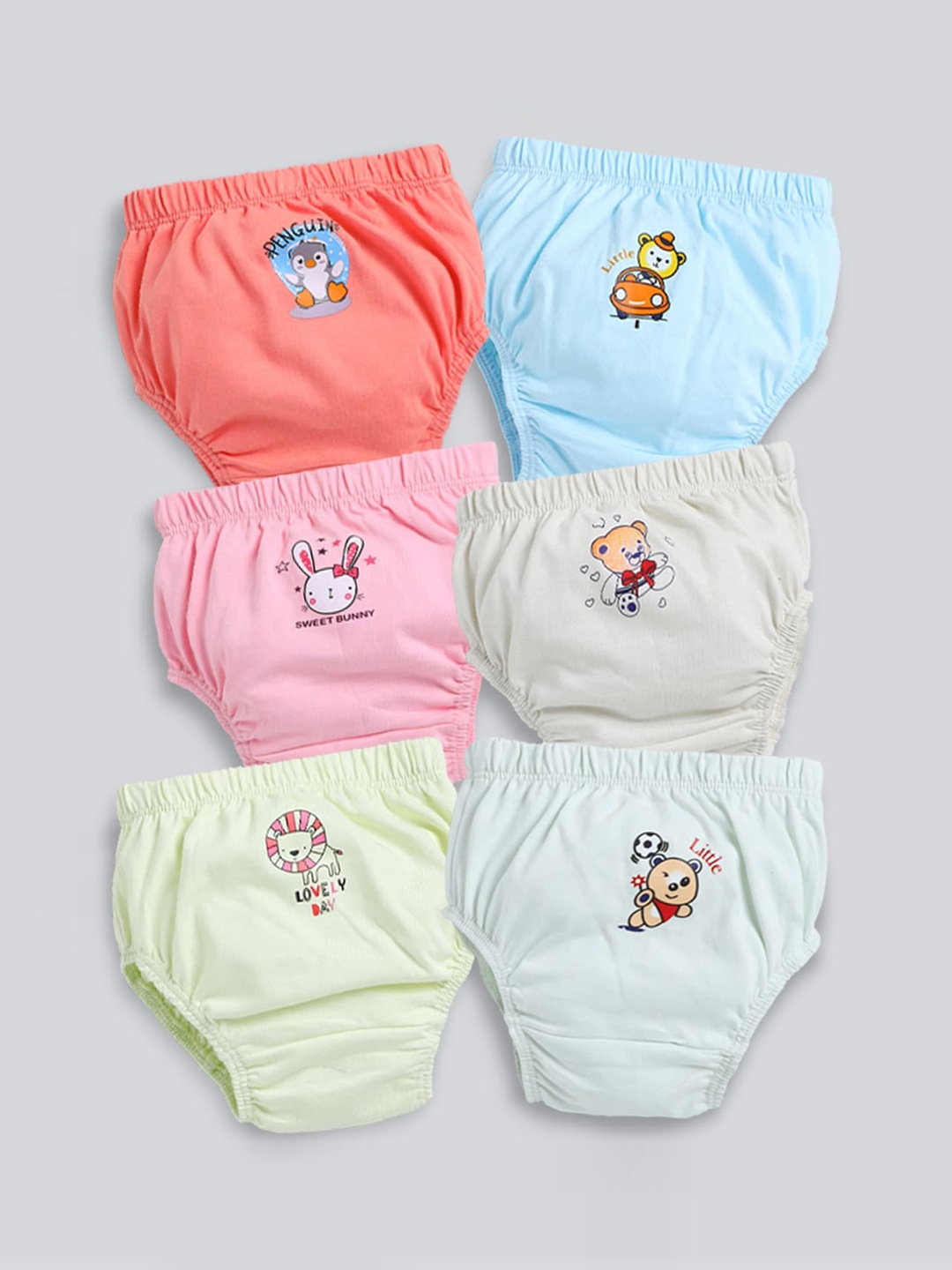 

MooNKids Pack Of 6 Printed Cotton Briefs, Blue