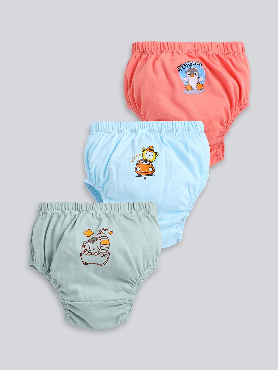 

MooNKids Kids Pack Of 3 Printed Cotton Basic Briefs MK_Bloomer_31, Pink