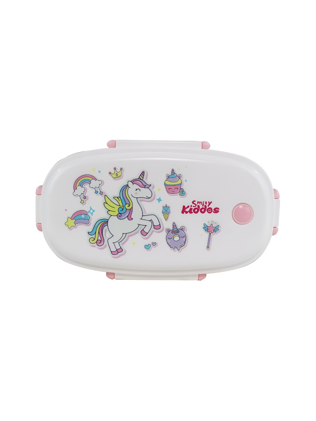 

Smily Kiddos Pink & White Unicorn Theme Dishwasher Safe Lunch Box