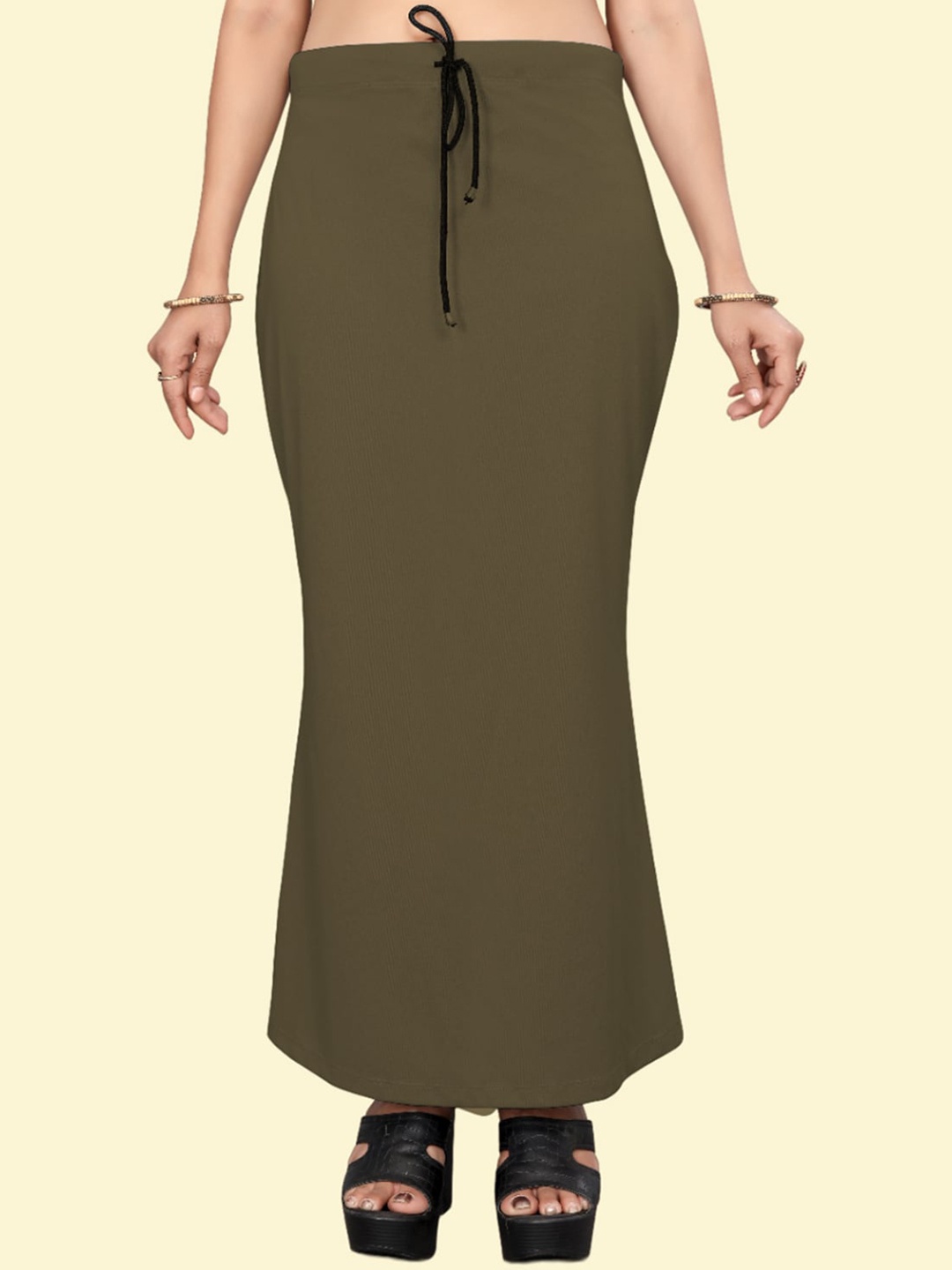 

Leeza Store Skin-Friendly Stretchable Saree Shapewear, Olive