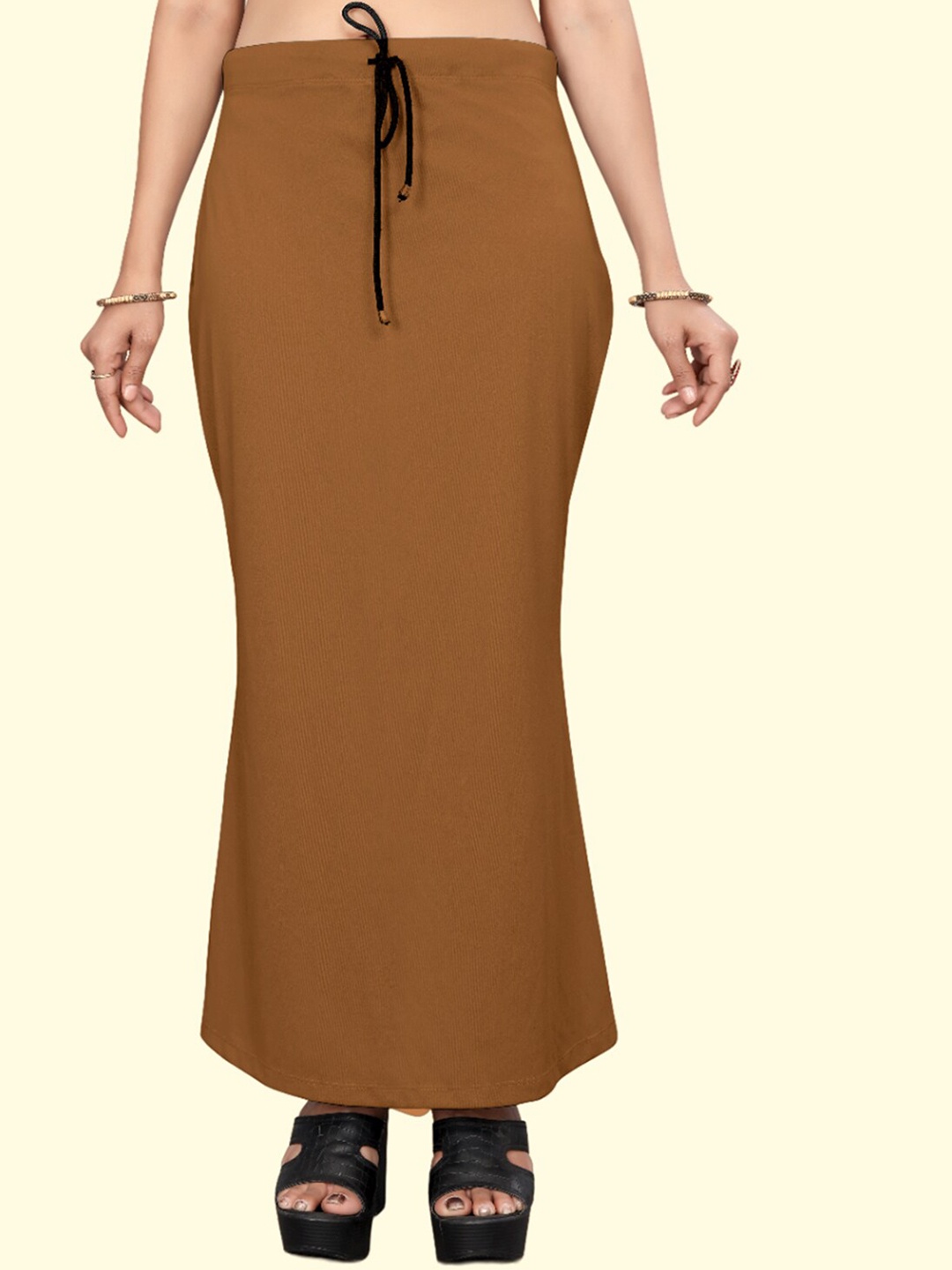 

Leeza Store Skin-Friendly Stretchable Saree Shapewear, Brown