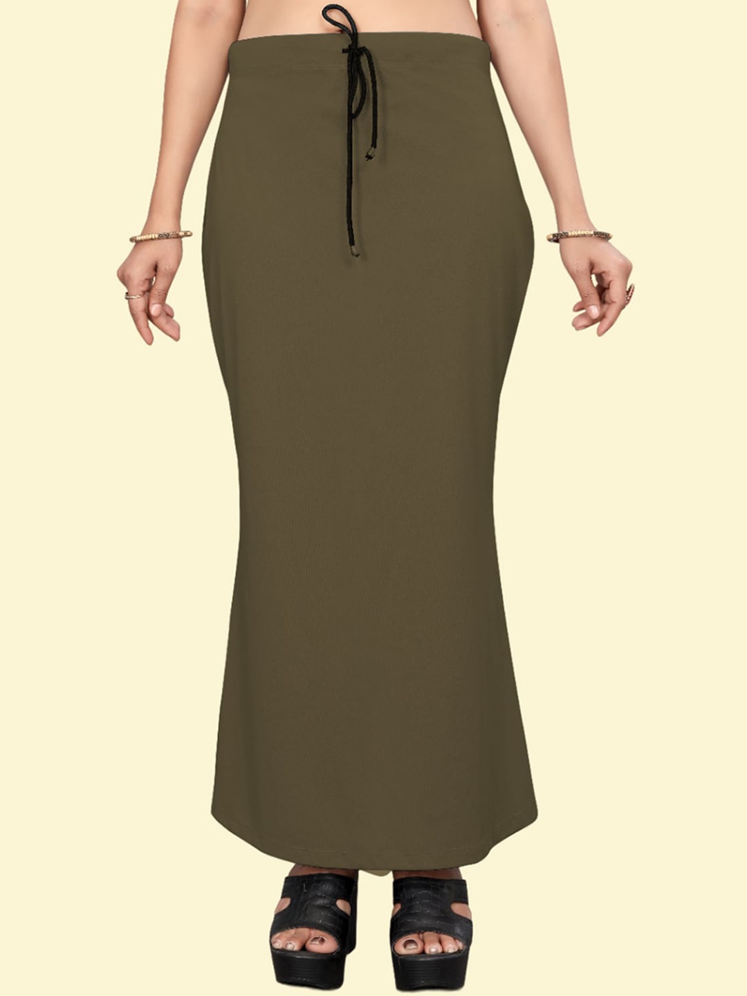 

Leeza Store Skin-Friendly Stretchable Saree Shapewear, Olive