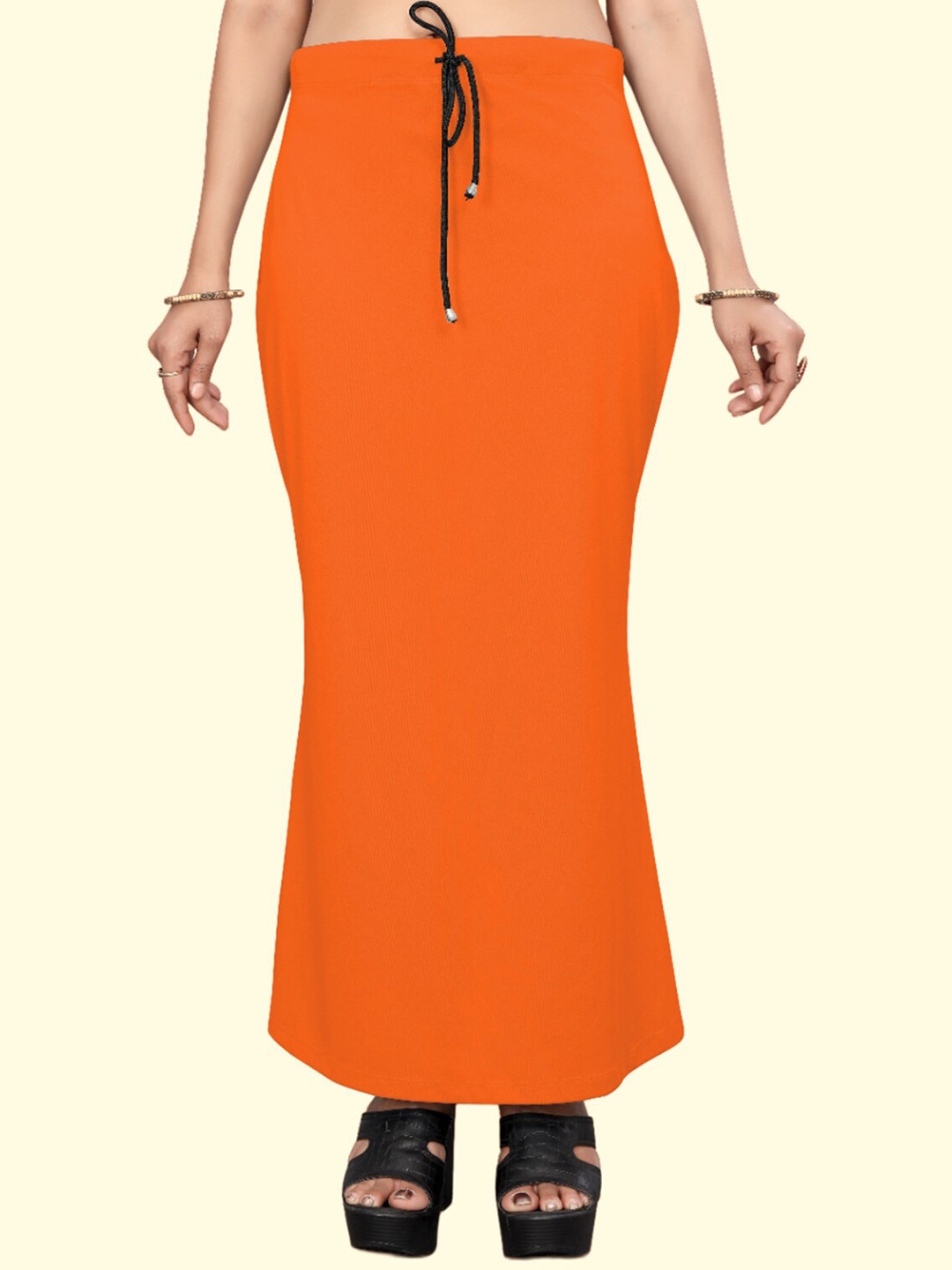 

Leeza Store Skin-Friendly Stretchable Saree Shapewear, Orange