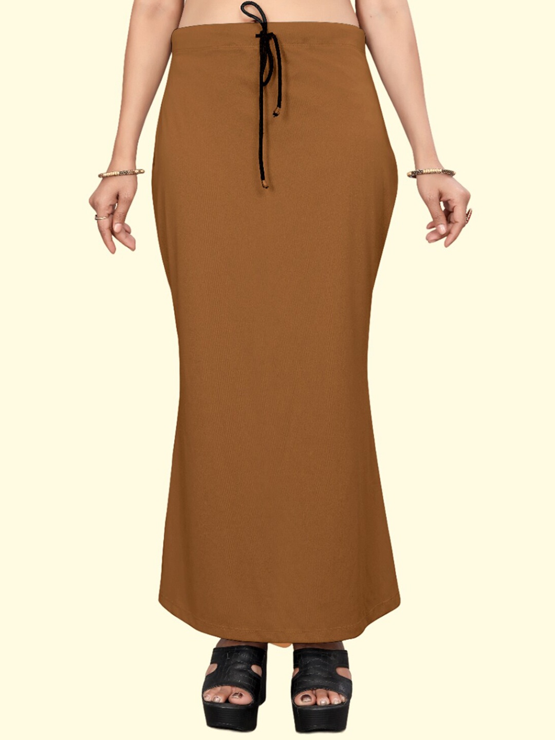 

Leeza Store Skin-Friendly Stretchable Saree Shapewear, Brown
