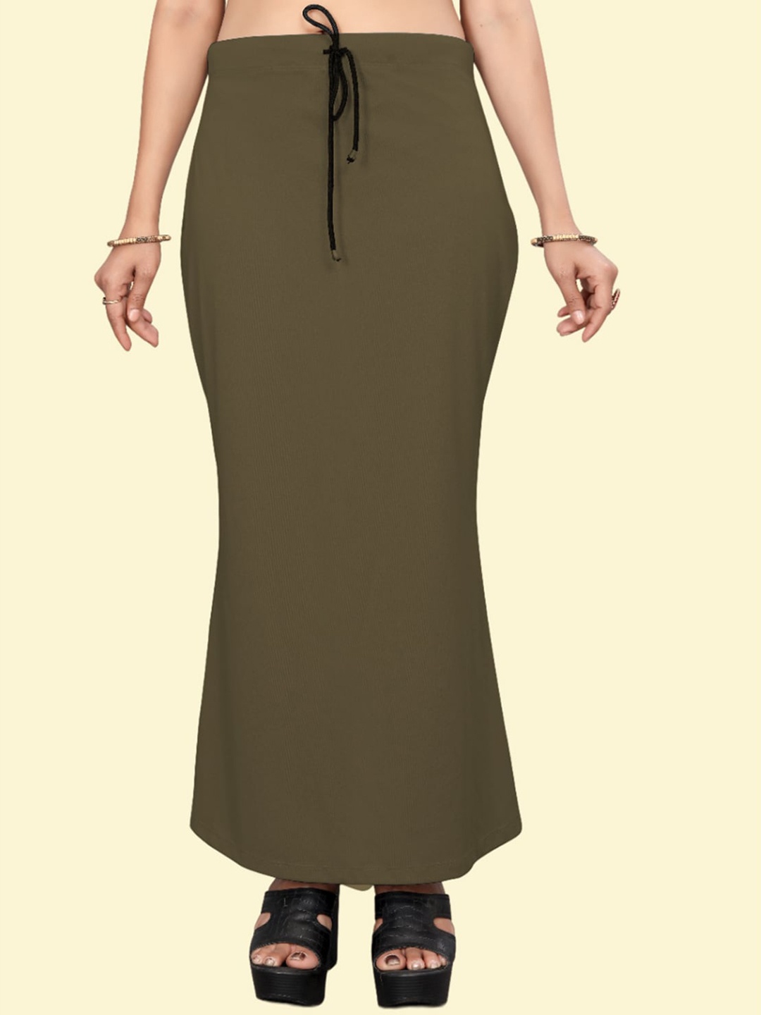 

Leeza Store Skin-Friendly Stretchable Saree Shapewear, Olive