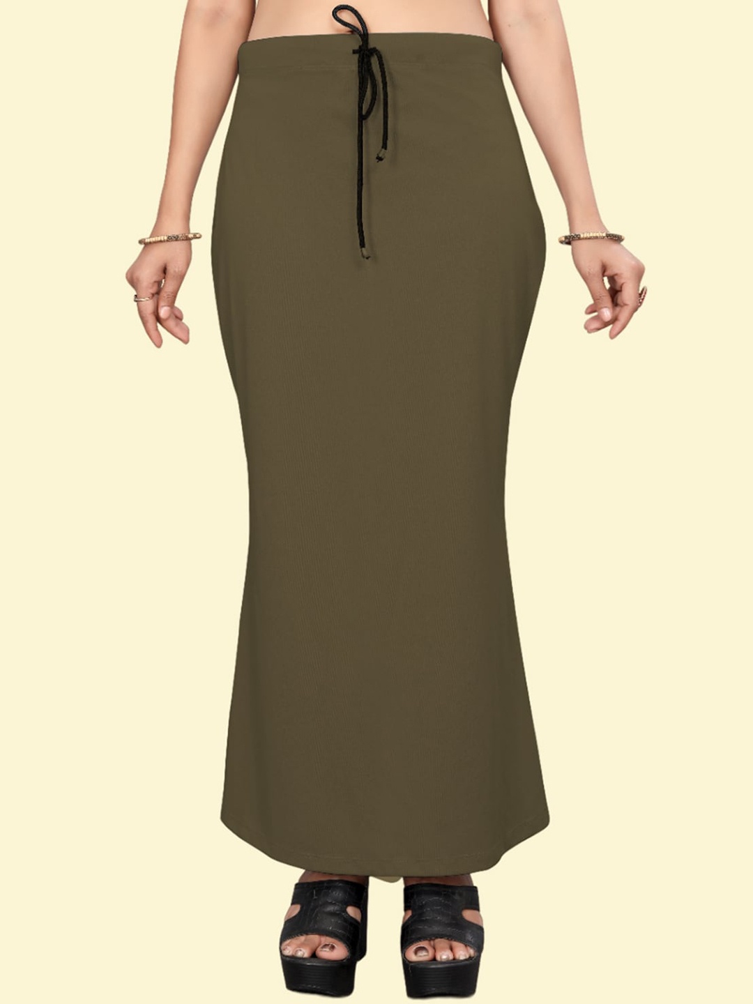 

Leeza Store Skin-Friendly Stretchable Saree Shapewear, Olive