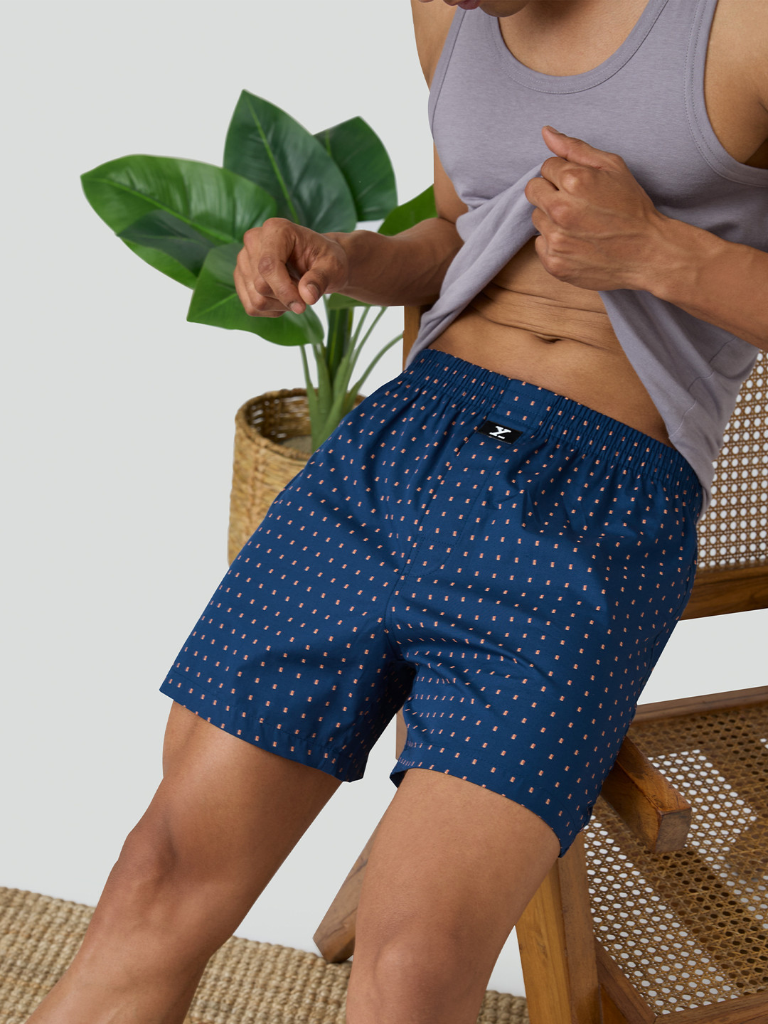 

XYXX Printed Combed Cotton Boxers XYBOX109, Blue