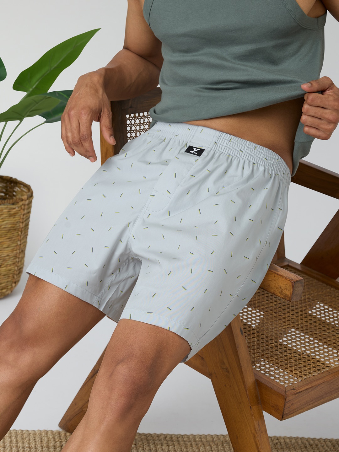 

XYXX Printed Combed Cotton Boxers XYBOX110, Grey