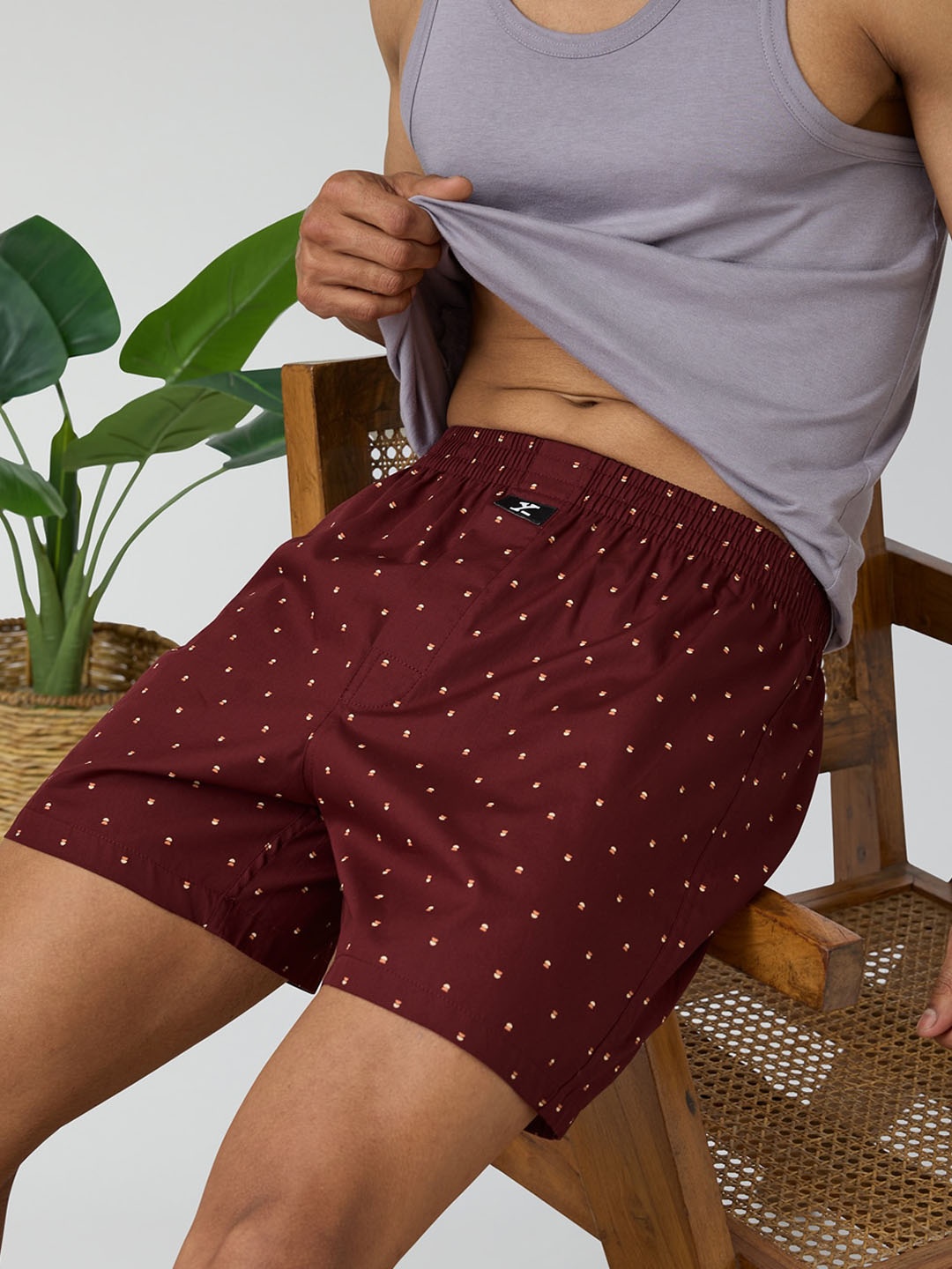 

XYXX Printed Combed Cotton Boxers XYBOX111, Brown
