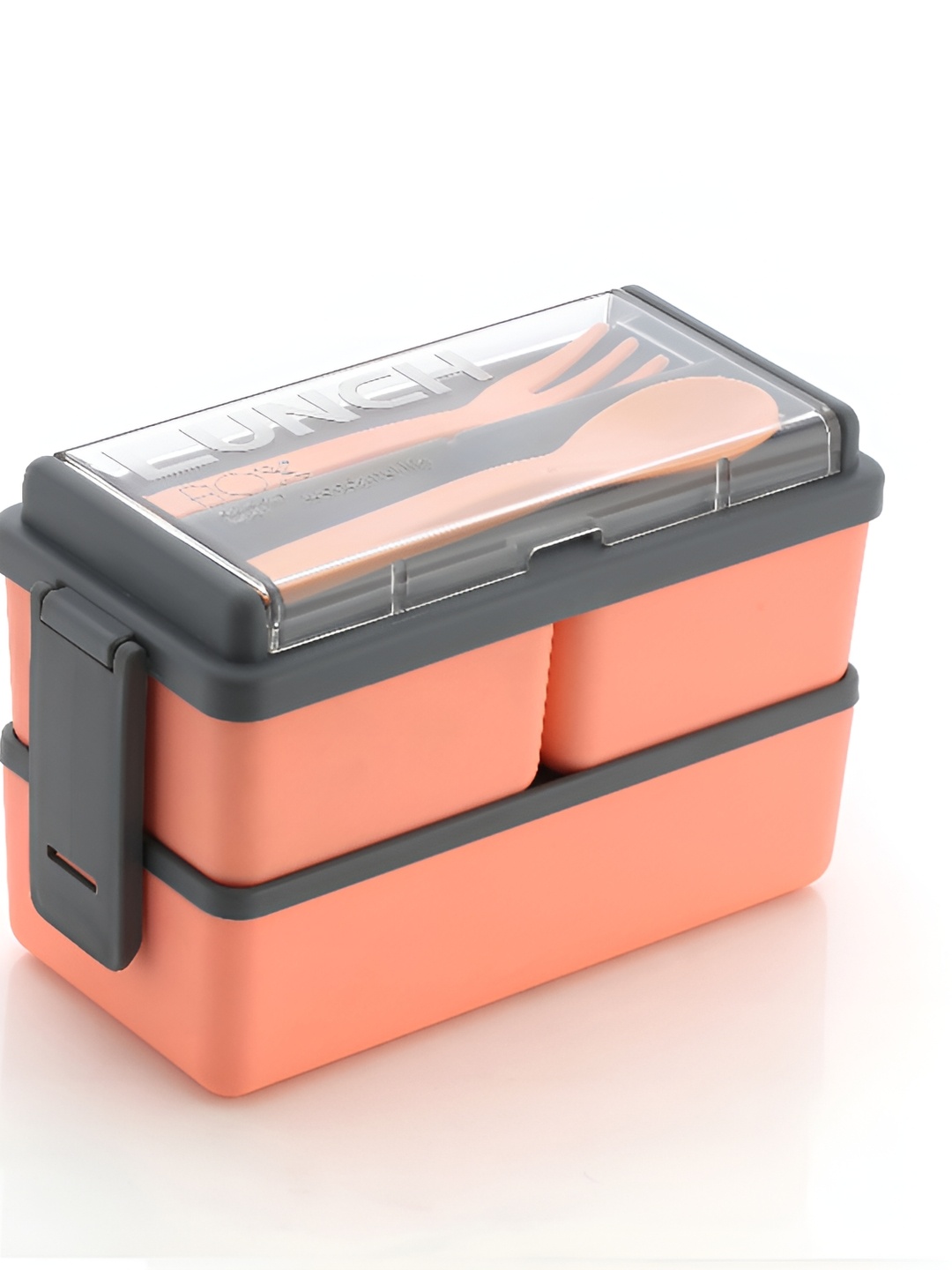 

STARKENDY Pink & Grey 3 Compartment Lunch Box 1.5 ltr, Peach