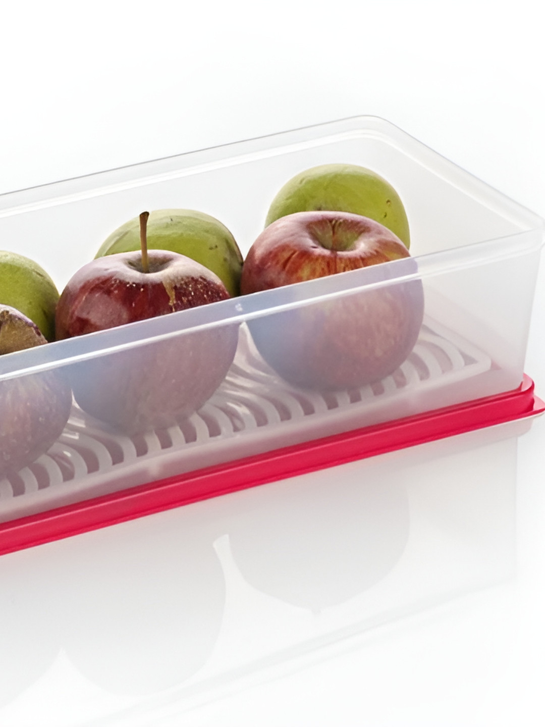 

STARKENDY Red & Transparent 2 Pieces Plastic Fridge Containers